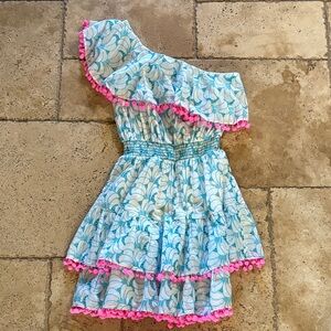 Lilly Pulitzer Blue and White Dress with Pink Accents